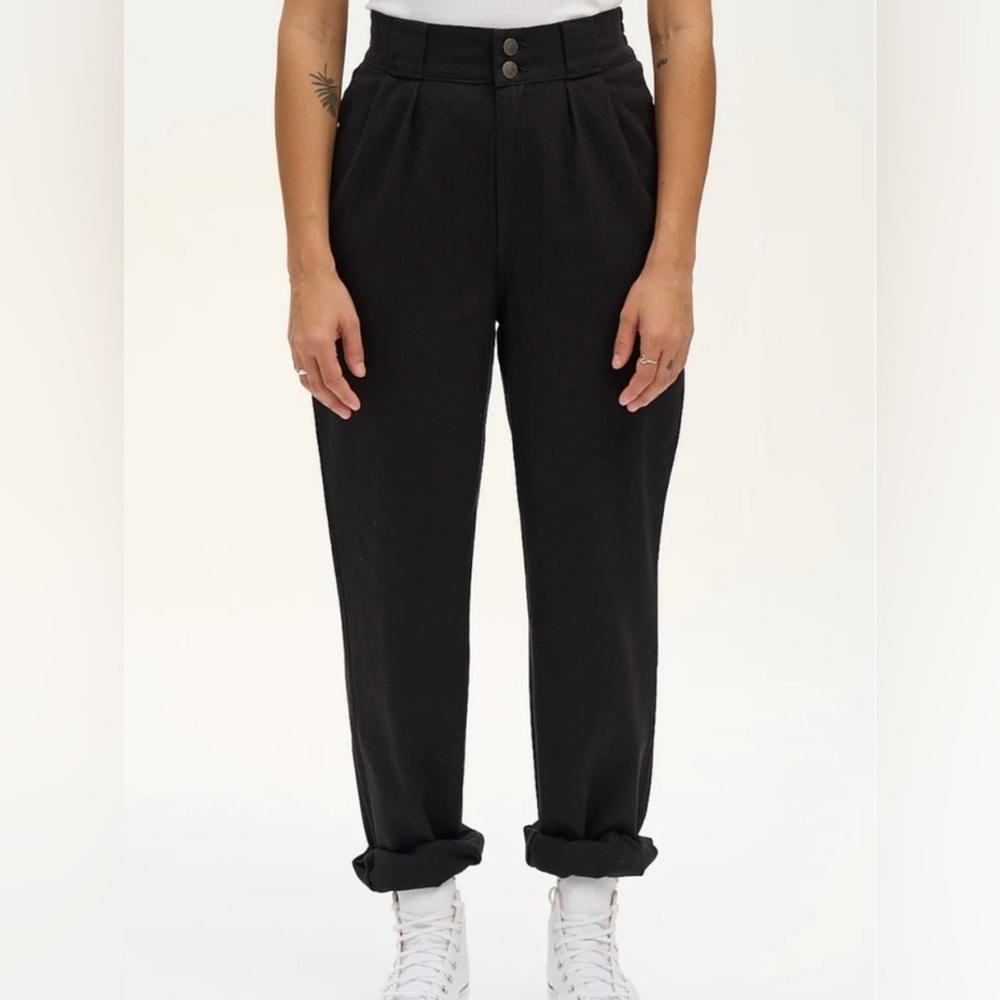 Lucy & Yak Dana Mom Jeans Washed Out Black Size 32 X 30
